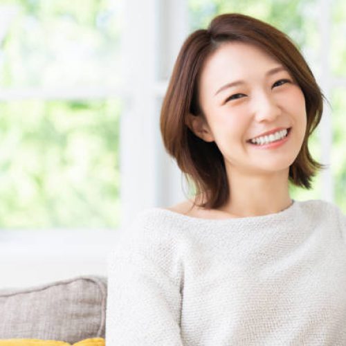 young attractive asian woman relaxing