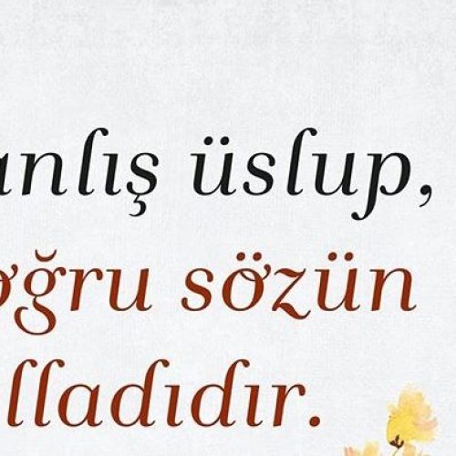 Yanlış üslub doğru sözün cəlladıdır!